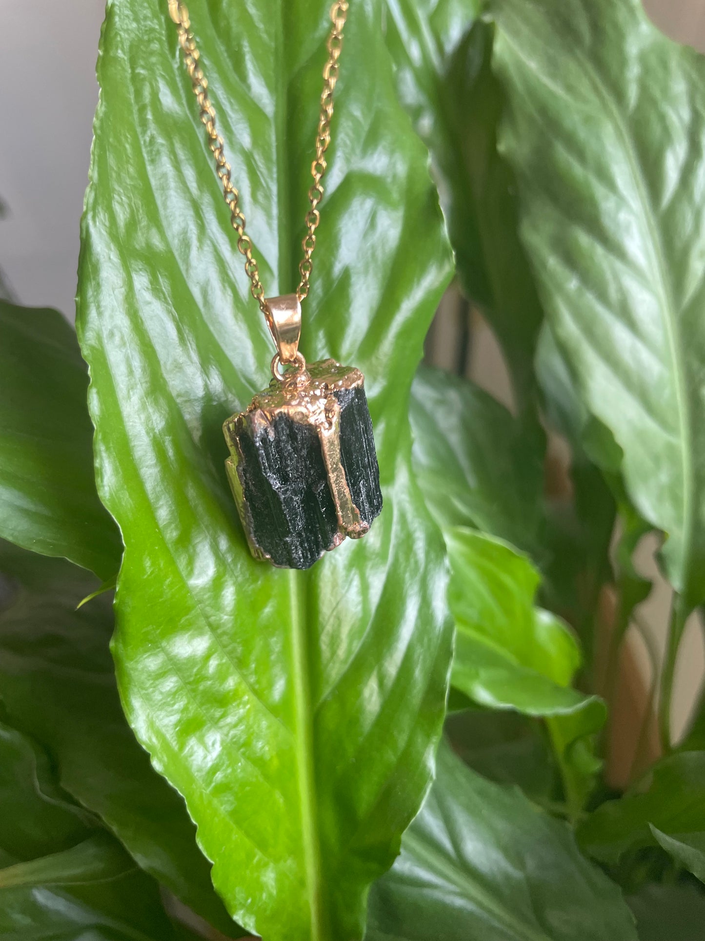 Raw Black Tourmaline Necklace
