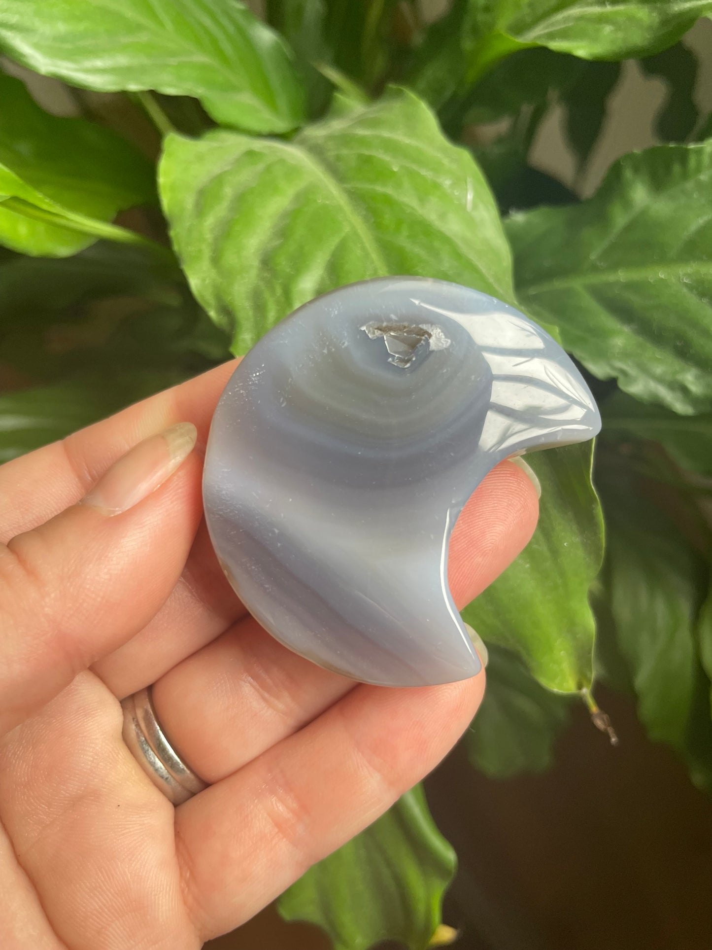 Agate Moon Crystal Carving