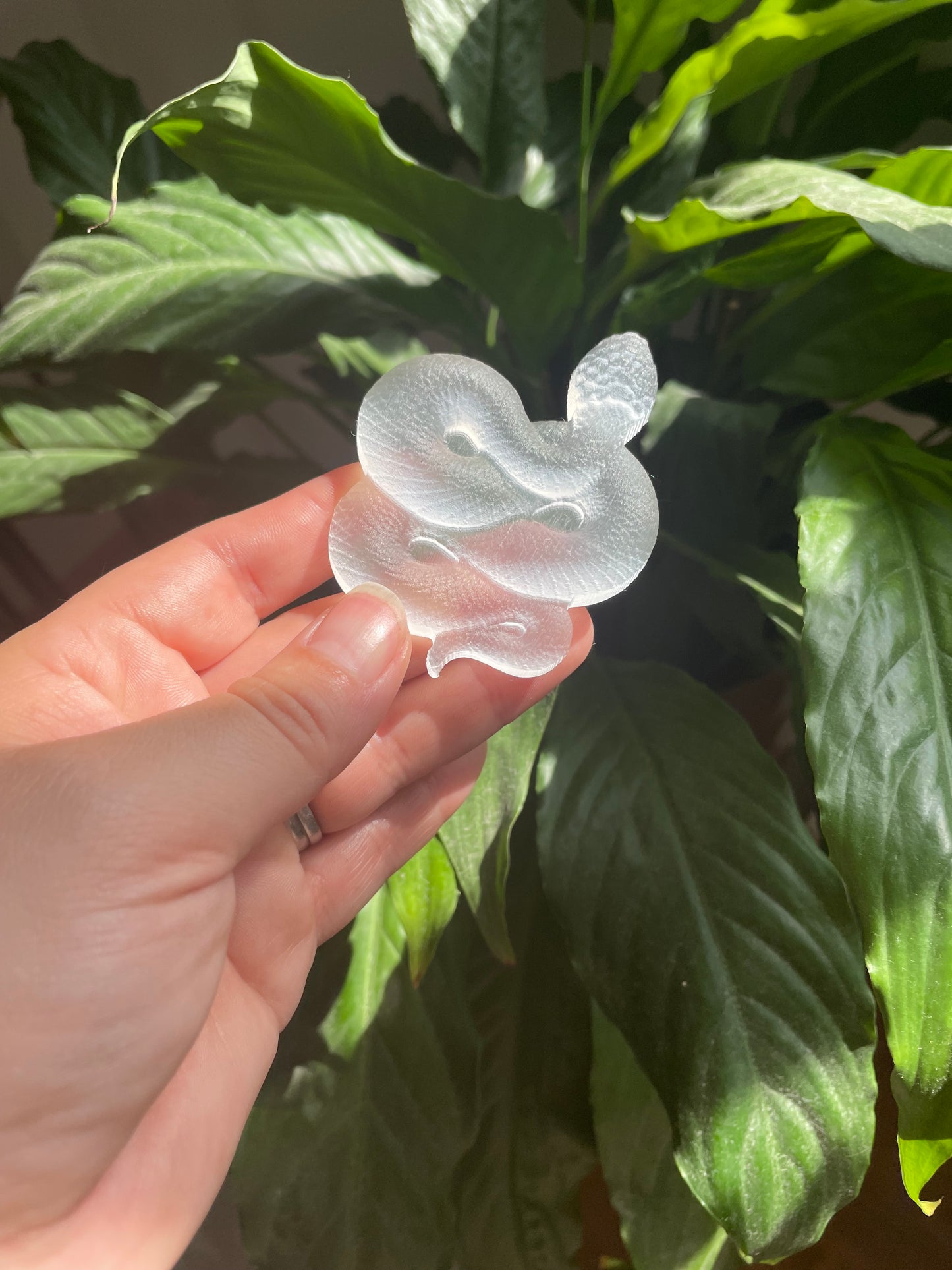 Selenite Snake Carving