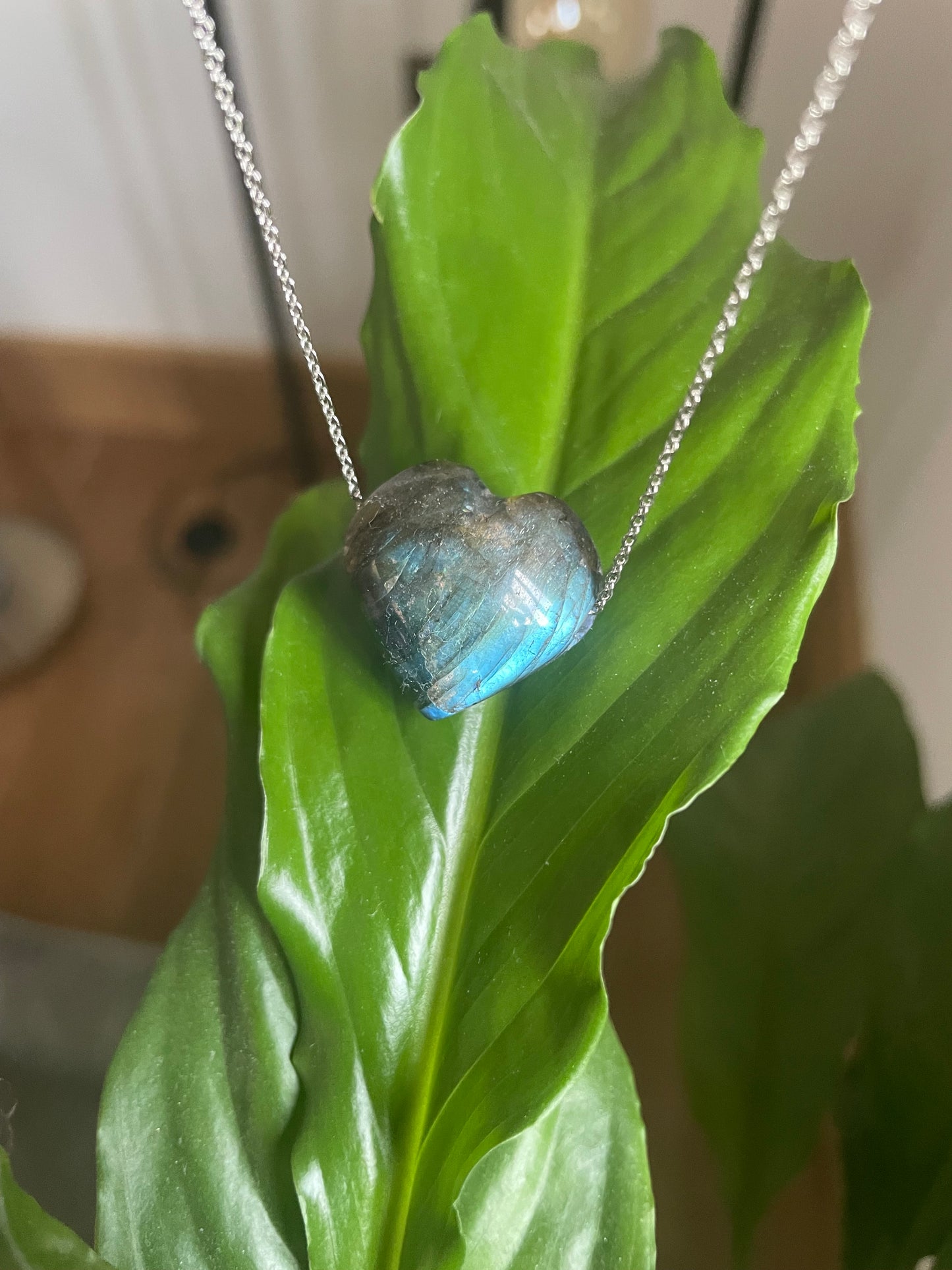 Labradorite Heart Pendant Necklace