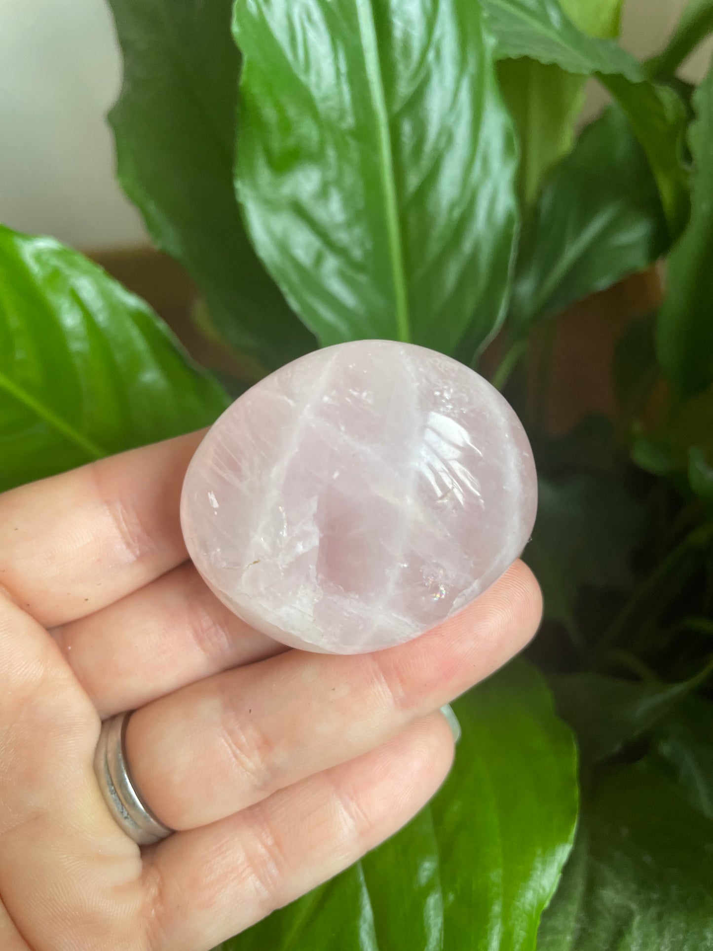 Rose Quartz Palm Stone