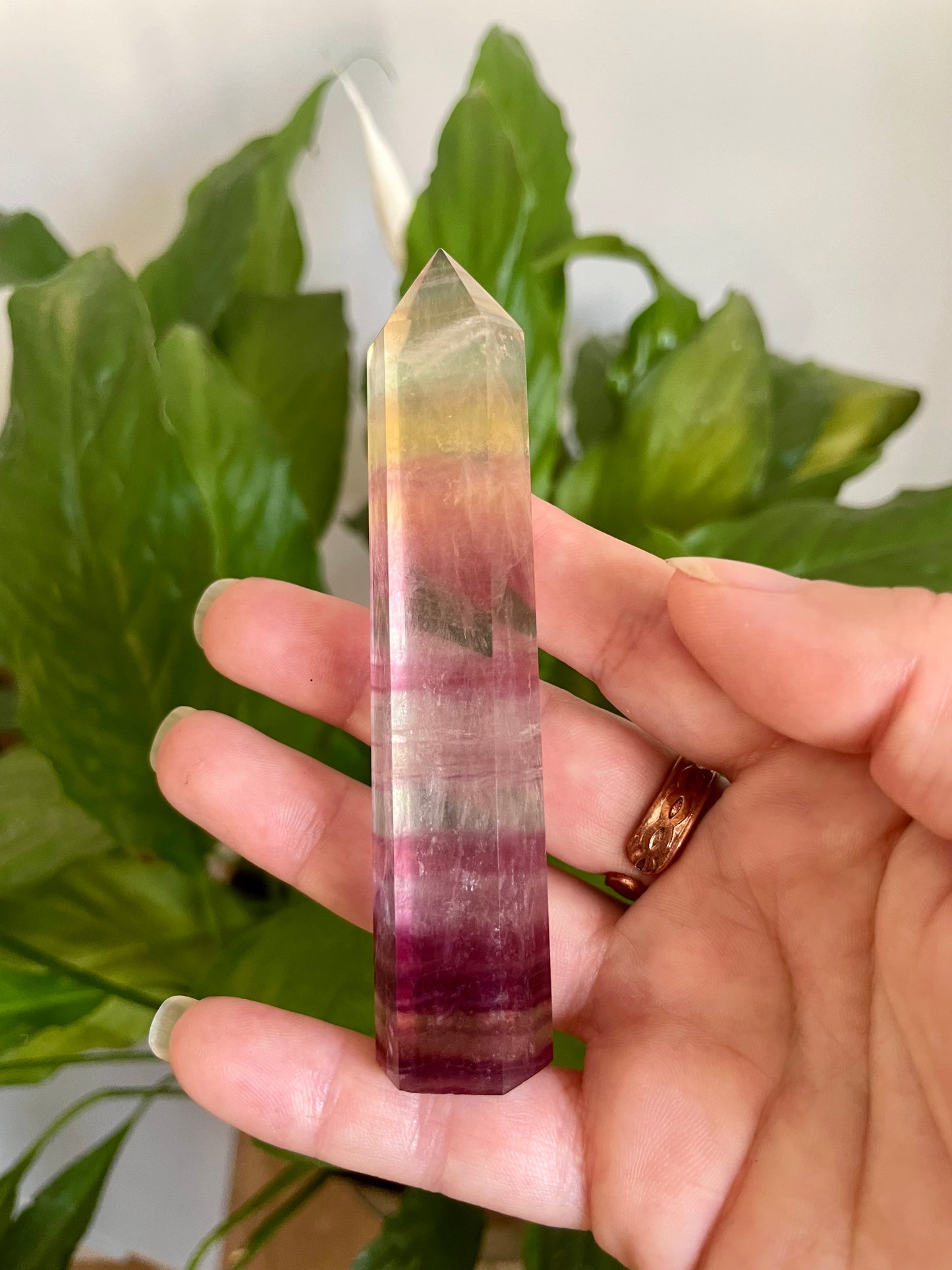Rainbow Fluorite Crystal Tower