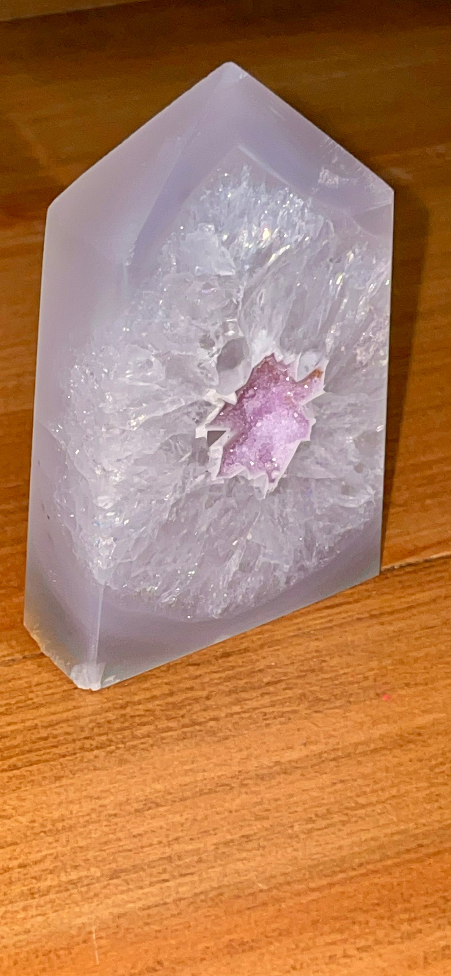 Lavender Agate Geode Tower