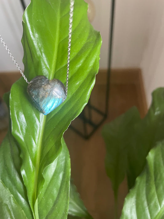 Labradorite Heart Pendant Necklace