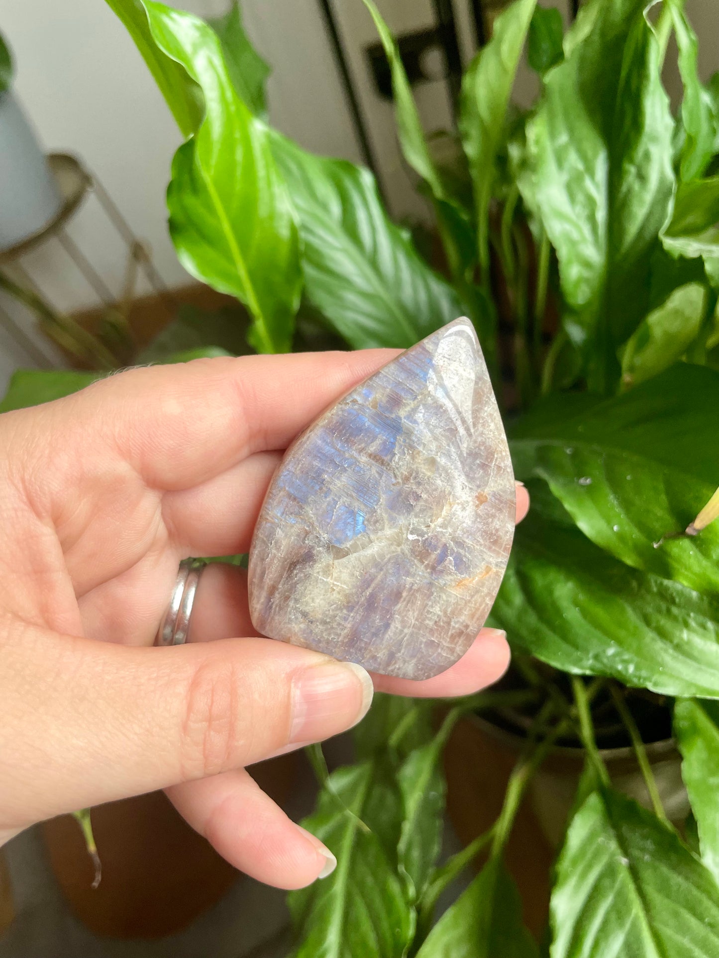 Black Rainbow Moonstone Flames