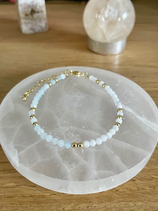Aquamarine & Moonstone Bracelet