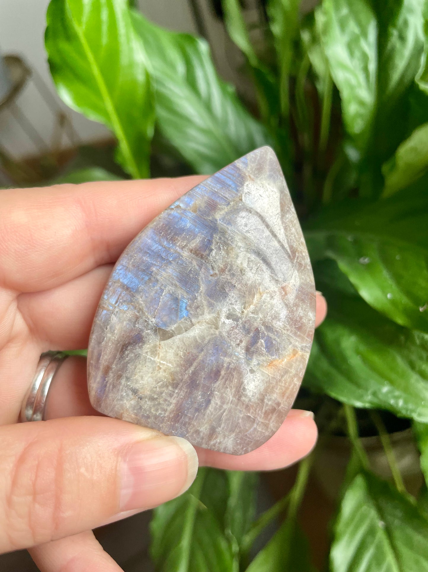 Black Rainbow Moonstone Flames
