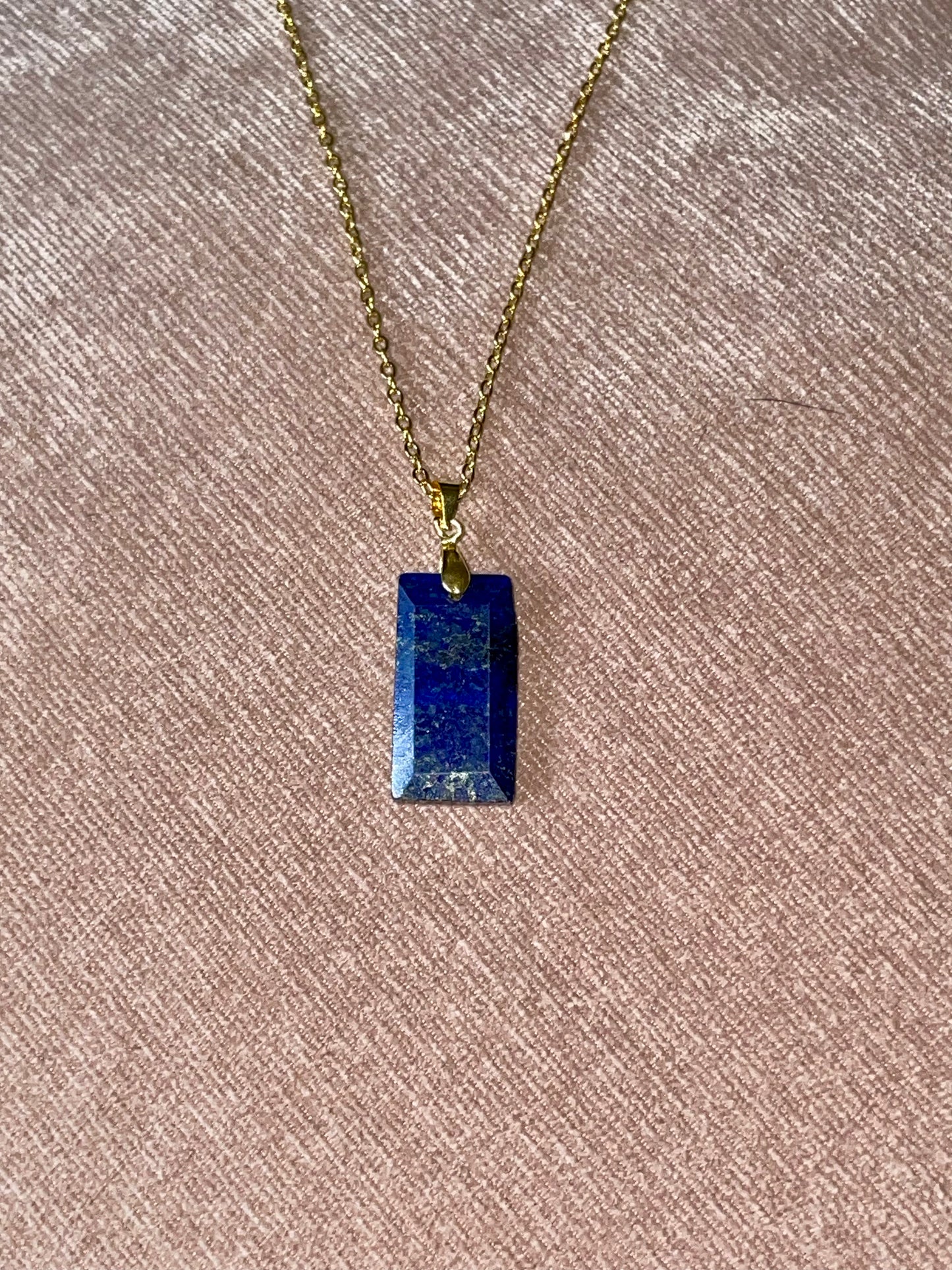 Lapis Lazuli Crystal Pendant Necklace