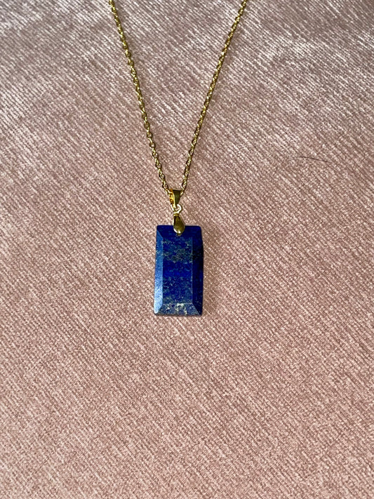 Lapis Lazuli Crystal Pendant Necklace