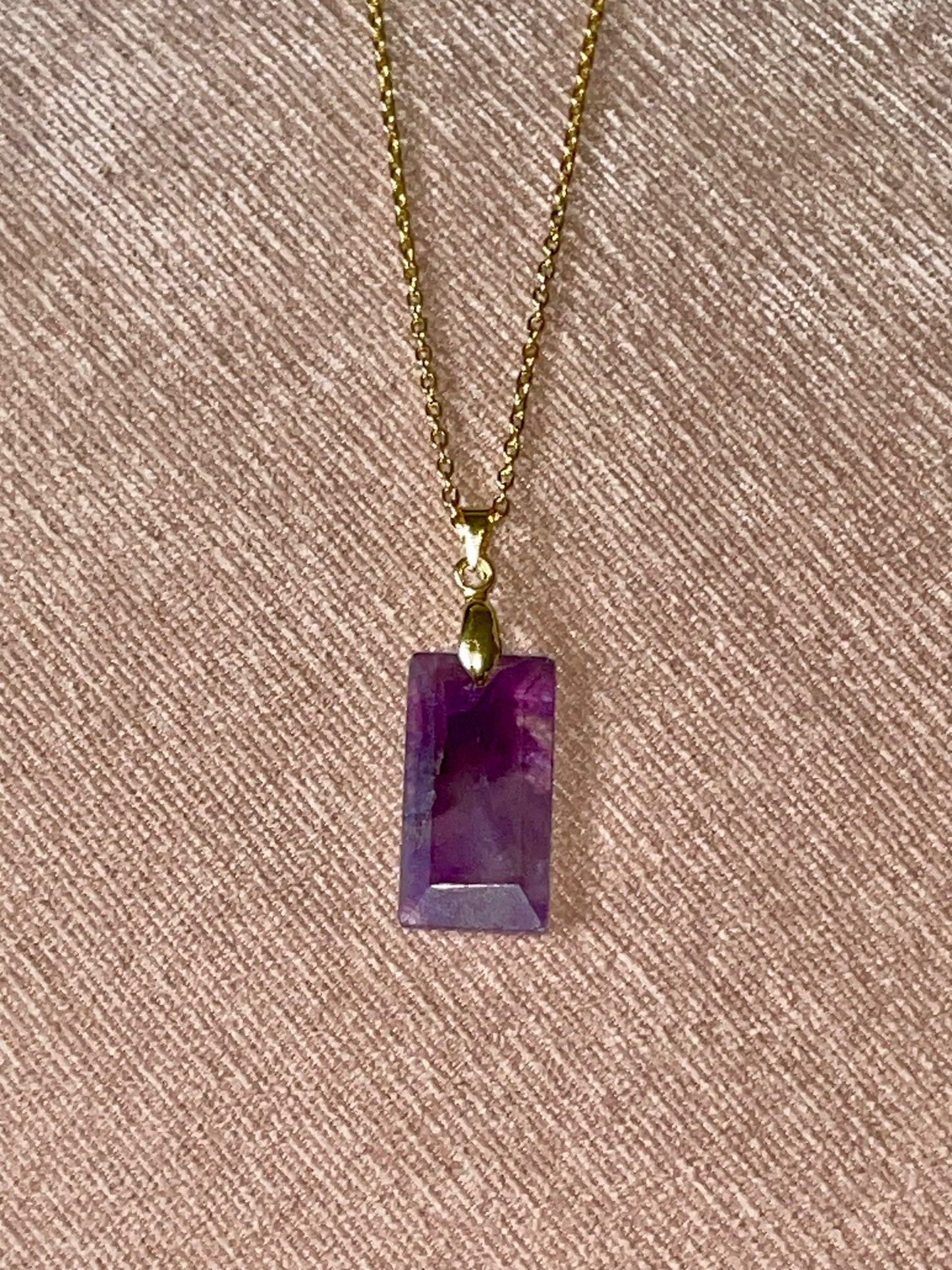Amethyst Crystal Pendant Necklace