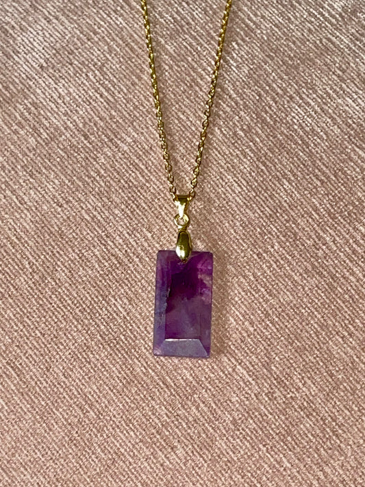 Amethyst Crystal Pendant Necklace