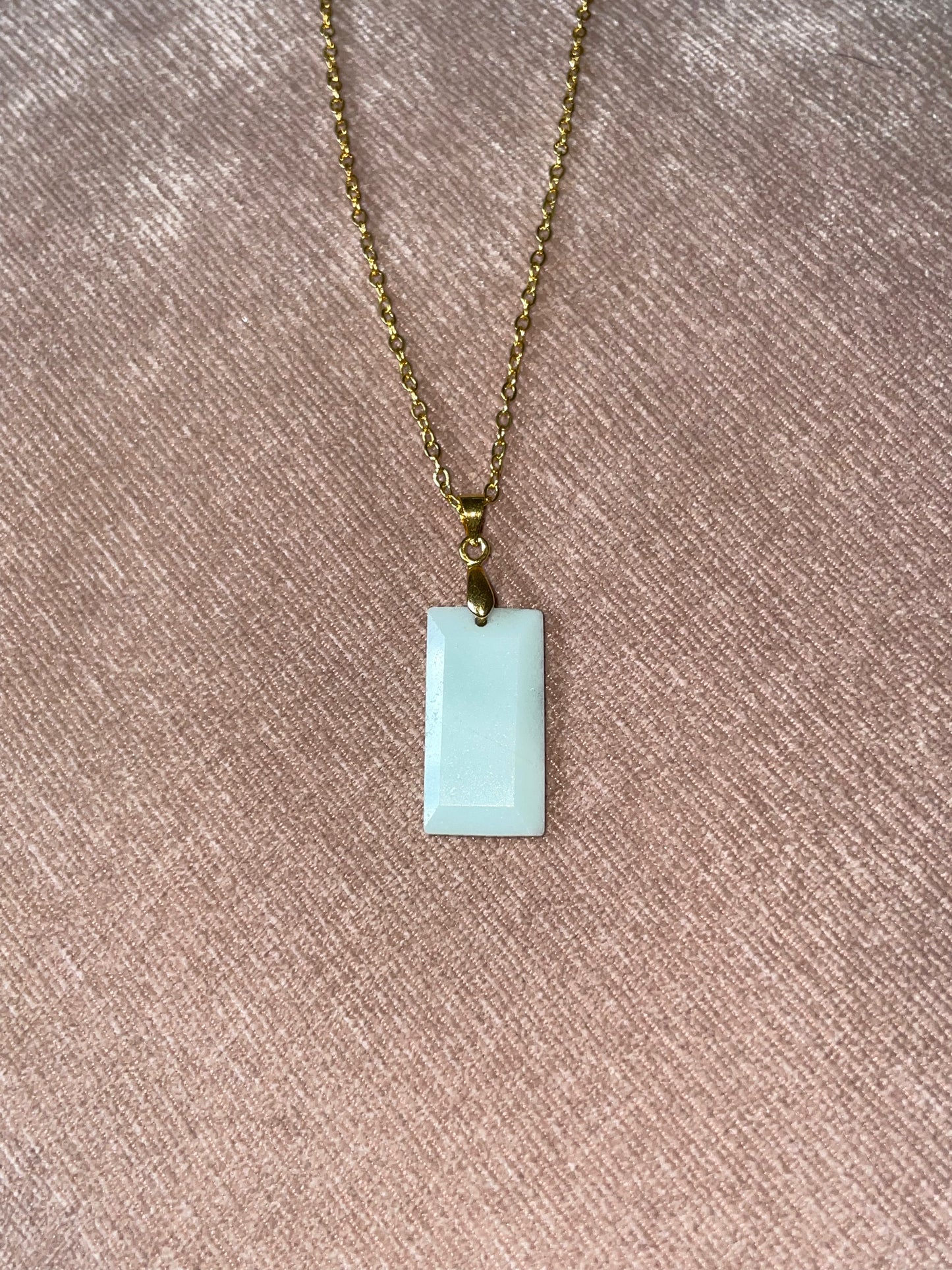 Aquamarine Crystal Pendant Necklace