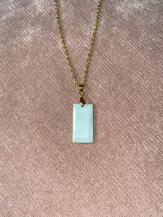 Aquamarine Crystal Pendant Necklace