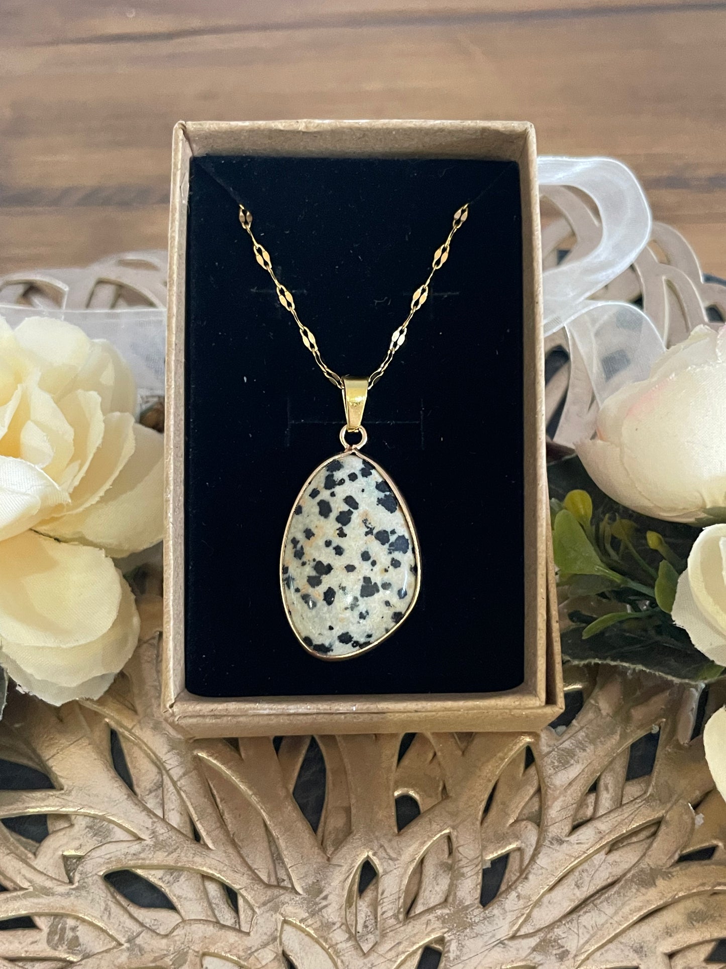 Dalmatian Jasper Crystal Pendant