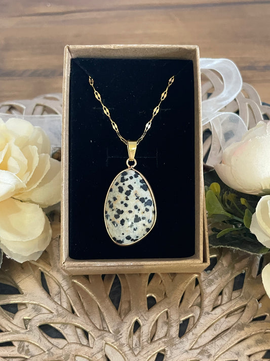 Dalmatian Jasper Crystal Pendant